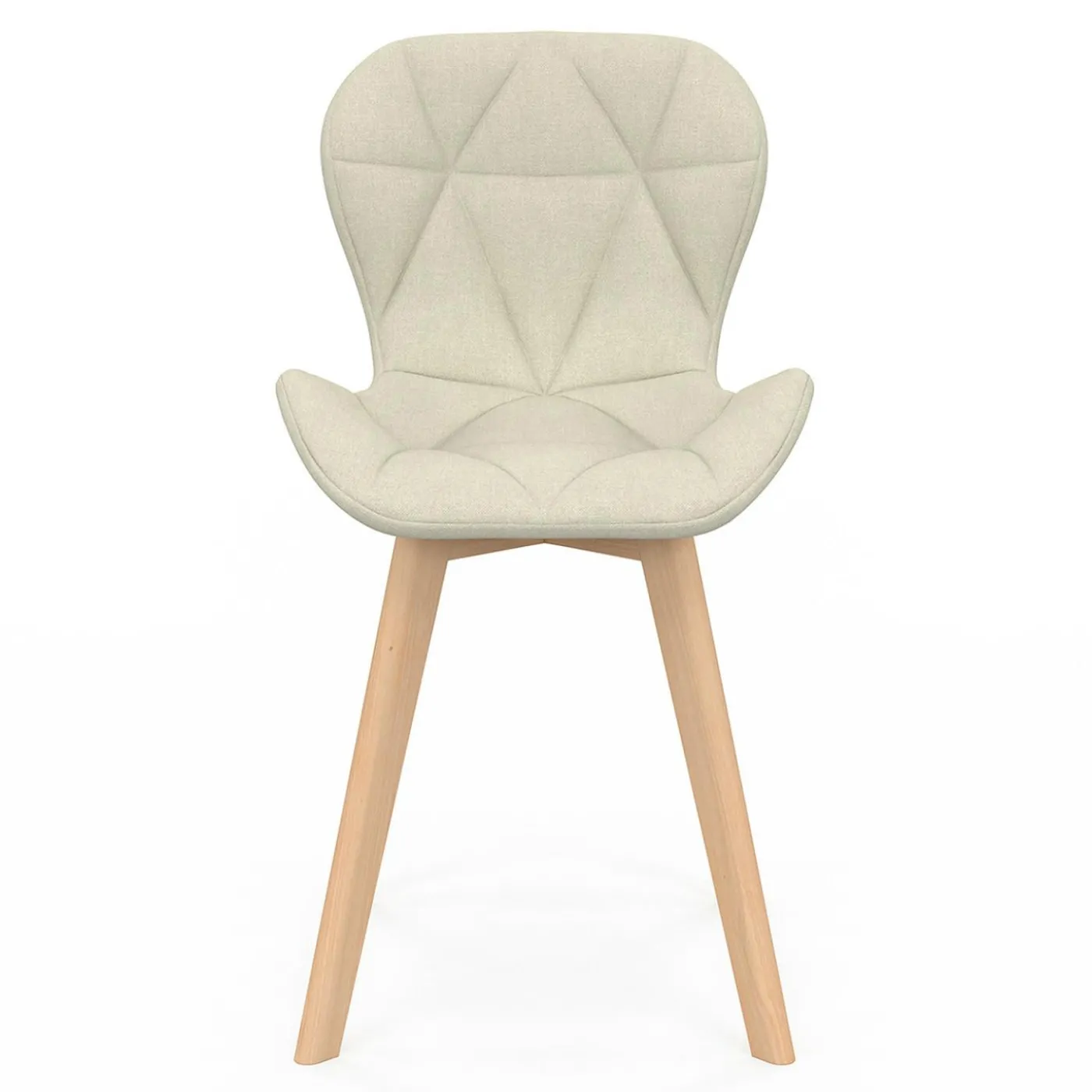 Lot de 4 chaises matelassées en tissus mix color bleu, gris, beige et noir