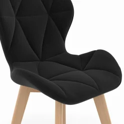 Lot de 4 chaises matelassées en tissus mix color bleu, gris, beige et noir