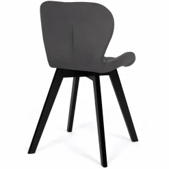 Lot de 4 chaises matelassées velours gris foncé
