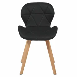 Lot de 4 chaises matelassées noires