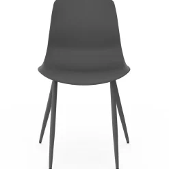 Lot de 6 chaises mix color gris foncé x2, terracotta x2, beige x2 pieds en métal