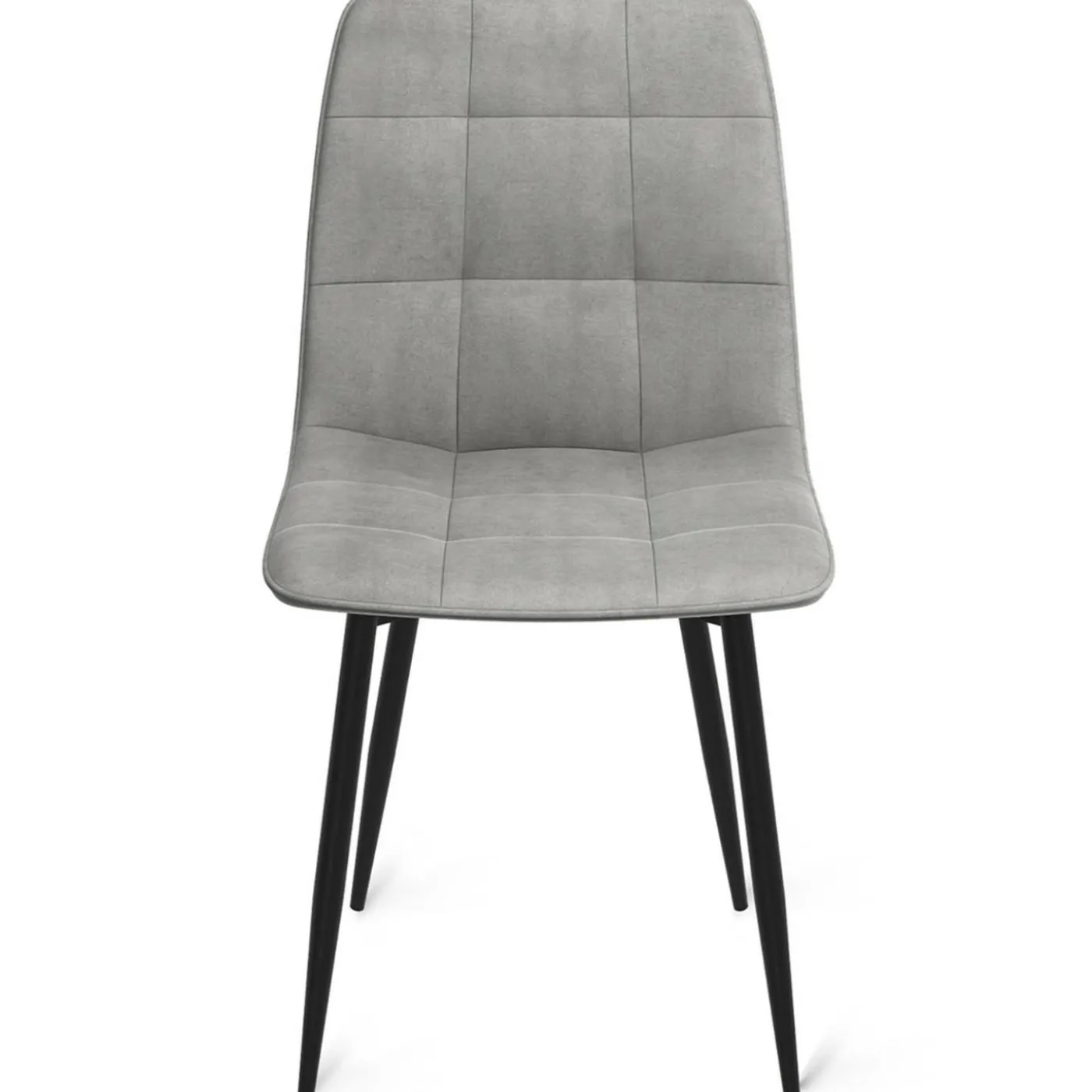 Lot de 8 chaises modernes en velours mix color bleu x2, gris foncé x2, gris clair x2, jaune x2 pieds métal noir