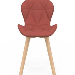 Lot de 6 chaises modernes avec assises matelassées en gris, terracotta et beige