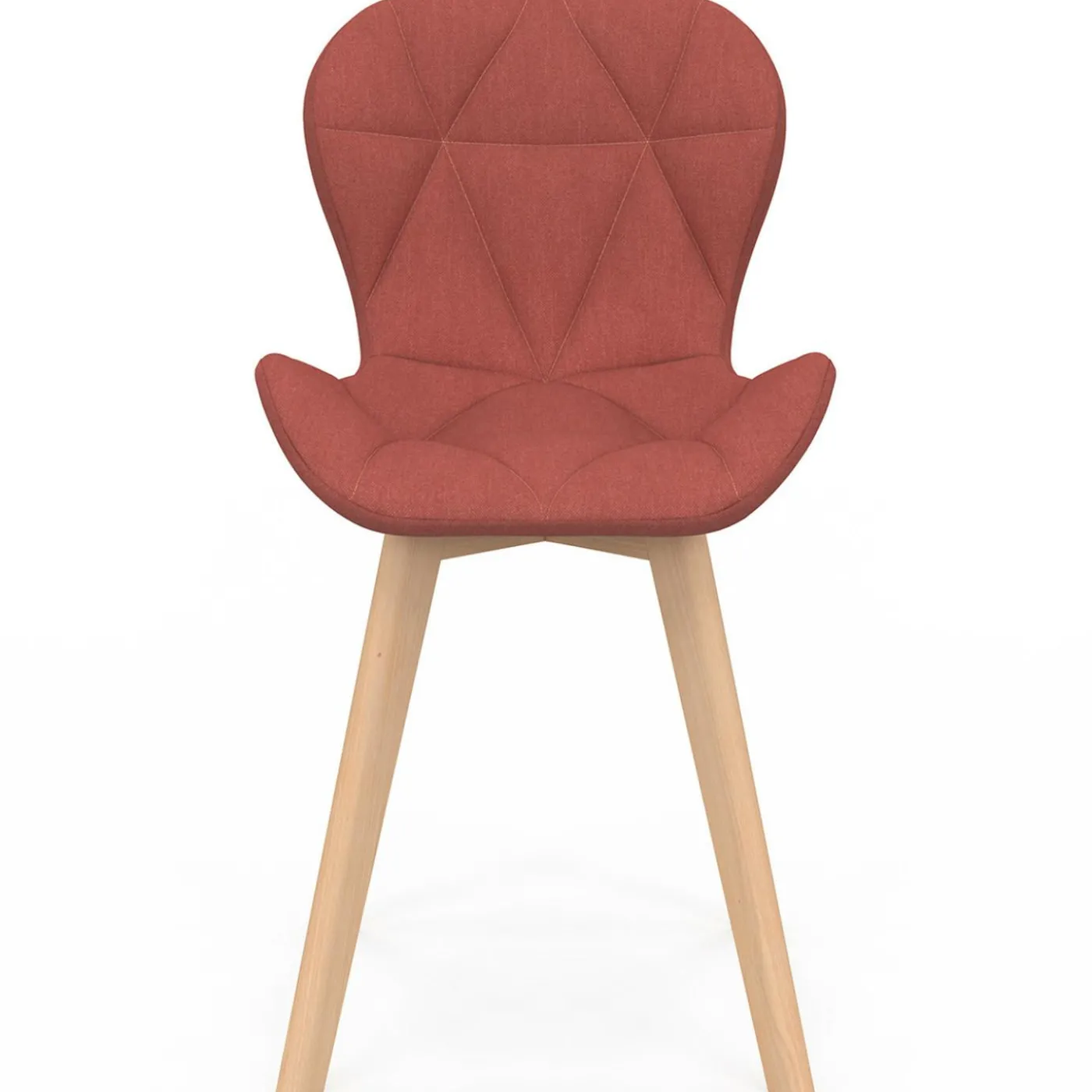 Lot de 6 chaises modernes avec assises matelassées en gris, terracotta et beige
