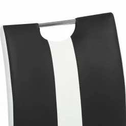 Lot de 4 chaises noires et blanches design