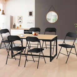 Lot de 6 chaises noires pliables d’intérieur