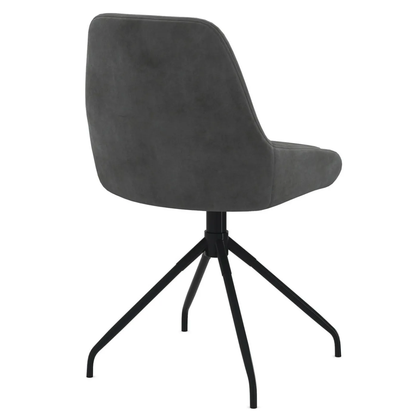 Lot de 4 chaises pivotantes en velours gris foncé avec accoudoirs