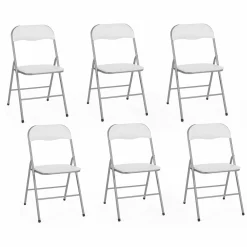 Lot de 6 chaises pliantes blanches d’intérieur