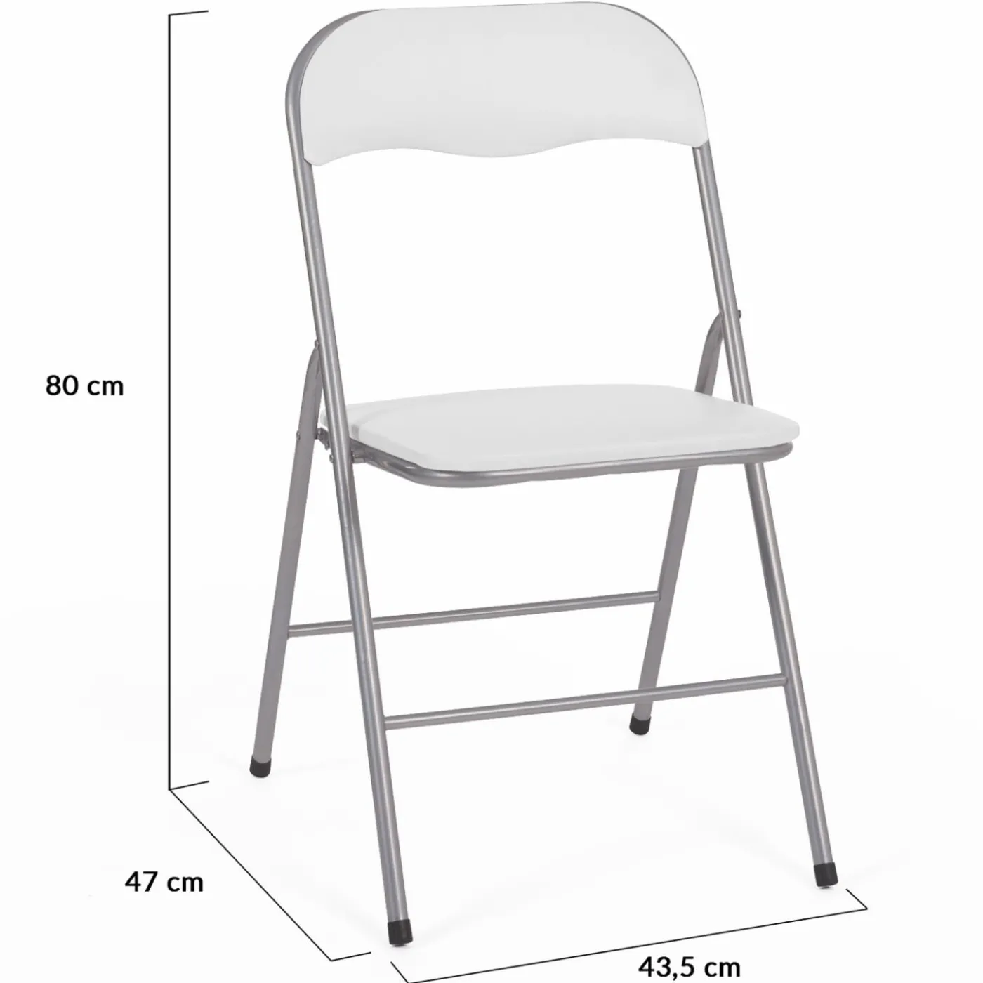 Lot de 6 chaises pliantes blanches d’intérieur