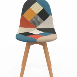 Lot de 2 chaises scandinaves patchworks multicolores