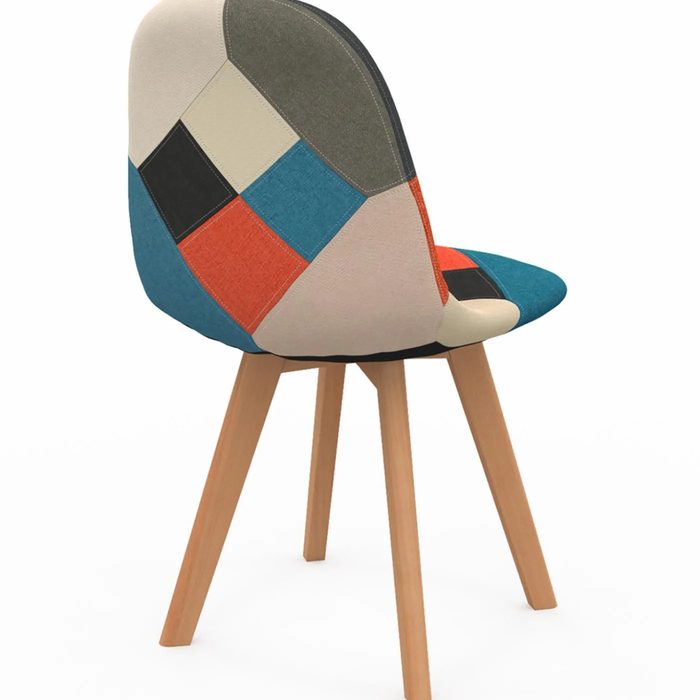 Lot de 2 chaises scandinaves patchworks multicolores