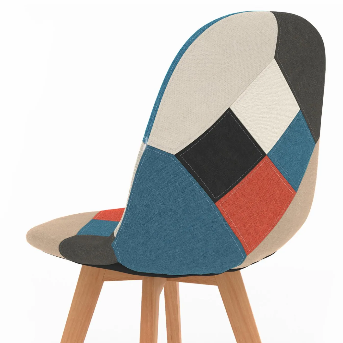 Lot de 2 chaises scandinaves patchworks multicolores