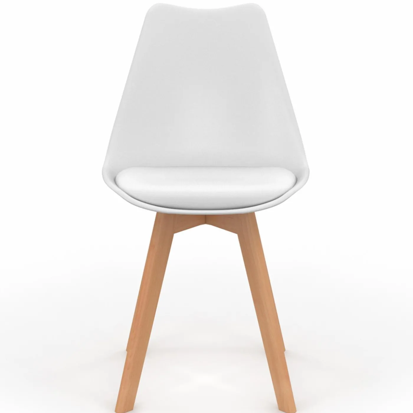Lot de 4 chaises scandinaves blanches