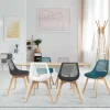 Lot de 6 chaises scandinaves dépareillées dossier ajouré