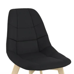 Lot de 6 chaises scandinavesen tissu noir