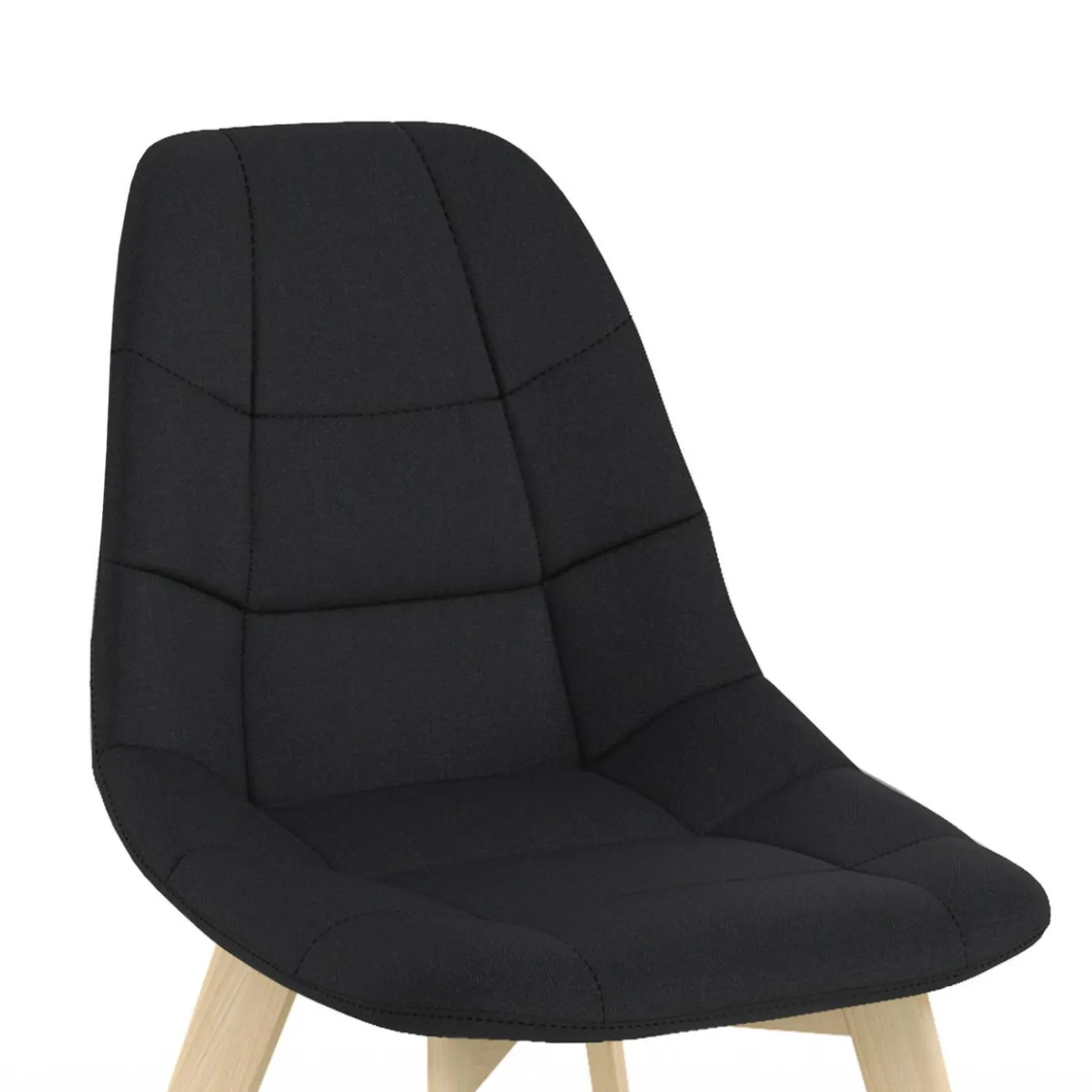 Lot de 6 chaises scandinavesen tissu noir