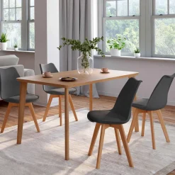 Lot de 4 chaises scandinaves grises