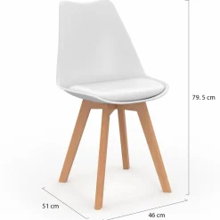 Lot de 8 chaises scandinaves 4 couleurs