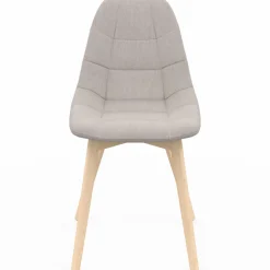 Lot de 6 chaises scandinaves en tissu beige pieds en bois