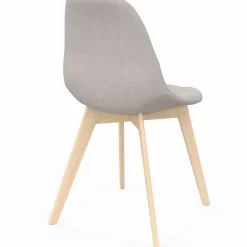 Lot de 6 chaises scandinaves en tissu beige pieds en bois
