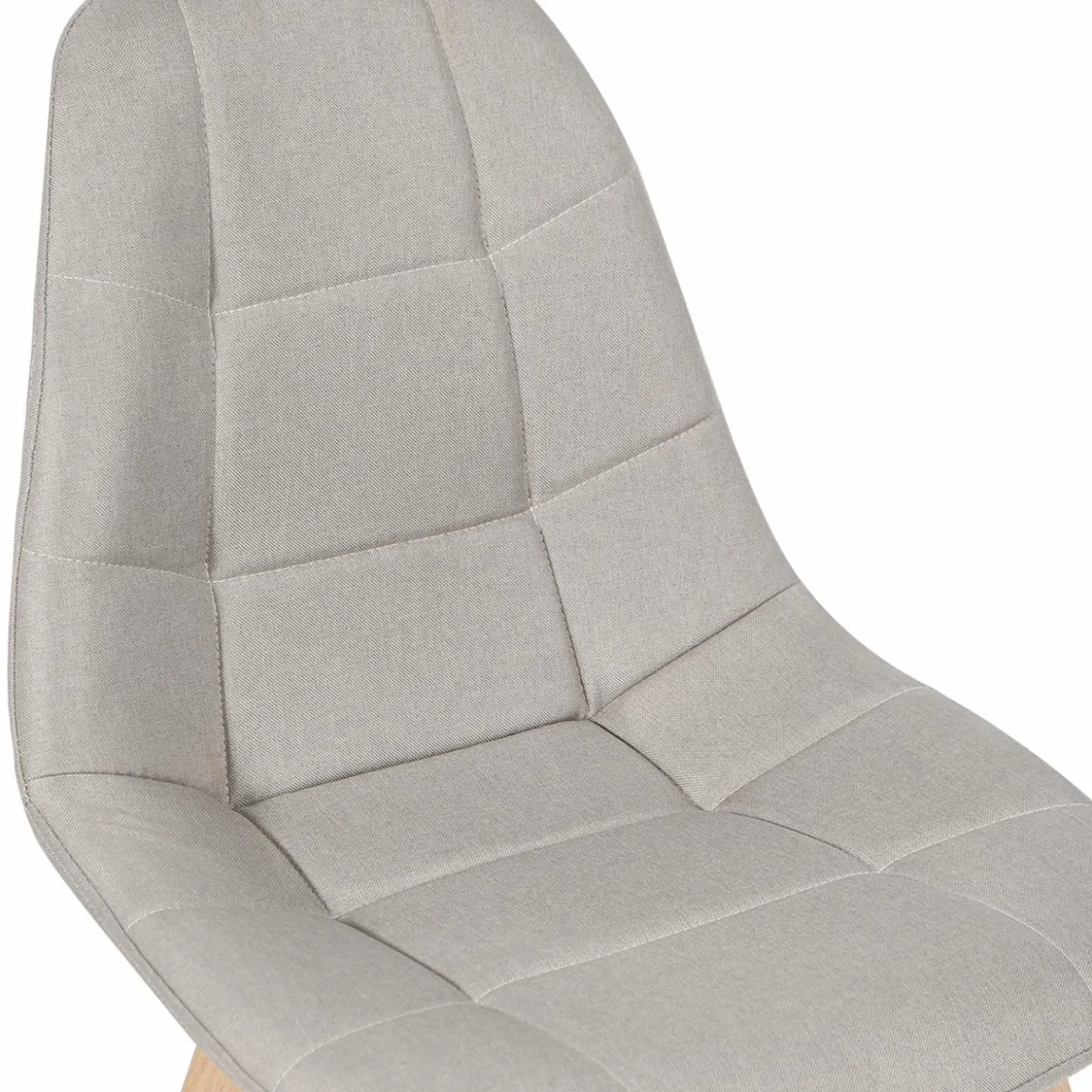 Lot de 6 chaises scandinaves en tissu beige pieds en bois