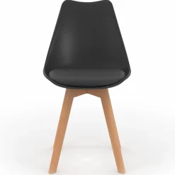 Lot de 8 chaises scandinaves noires pour salle à manger