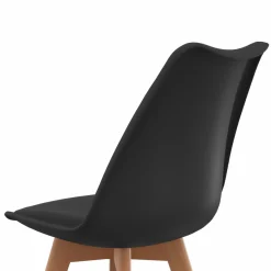 Lot de 8 chaises scandinaves noires pour salle à manger