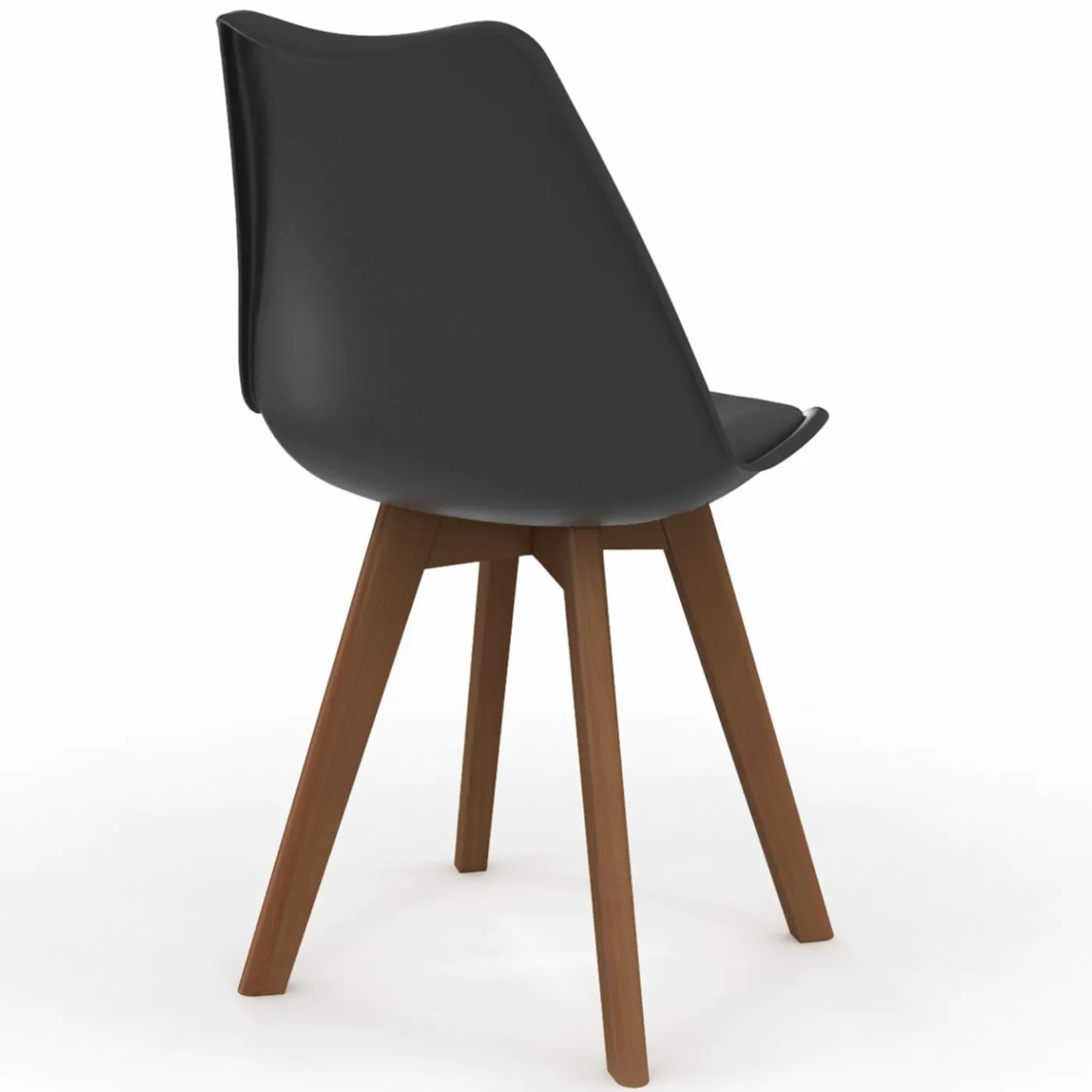 Lot de 6 chaises scandinaves noires avec coussin