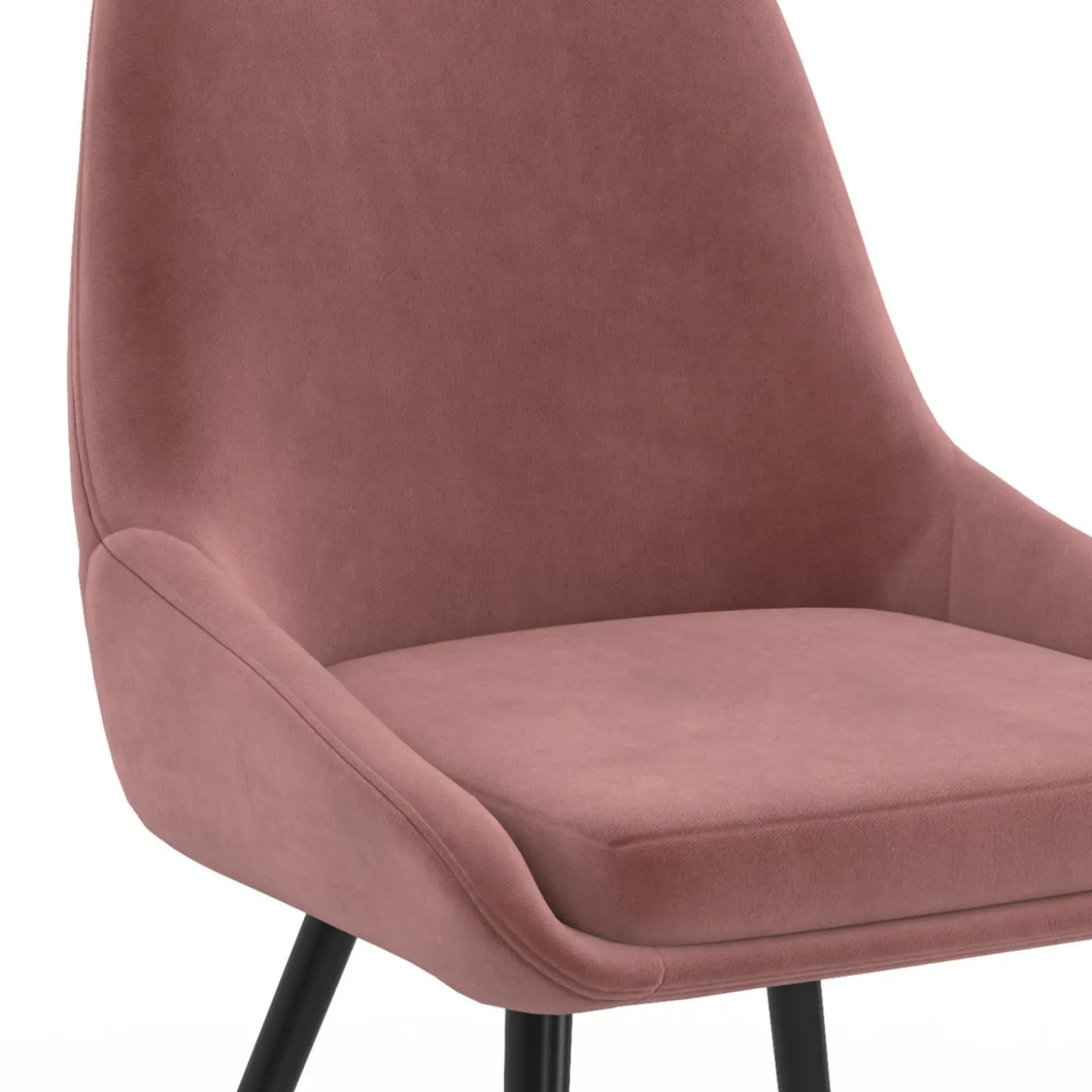 Lot de 4 chaises THALYA en velours mix color crème, gris clair, gris foncé, rose avec accoudoirs