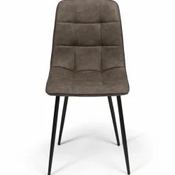 Lot de 6 chaises vintage en PU marron