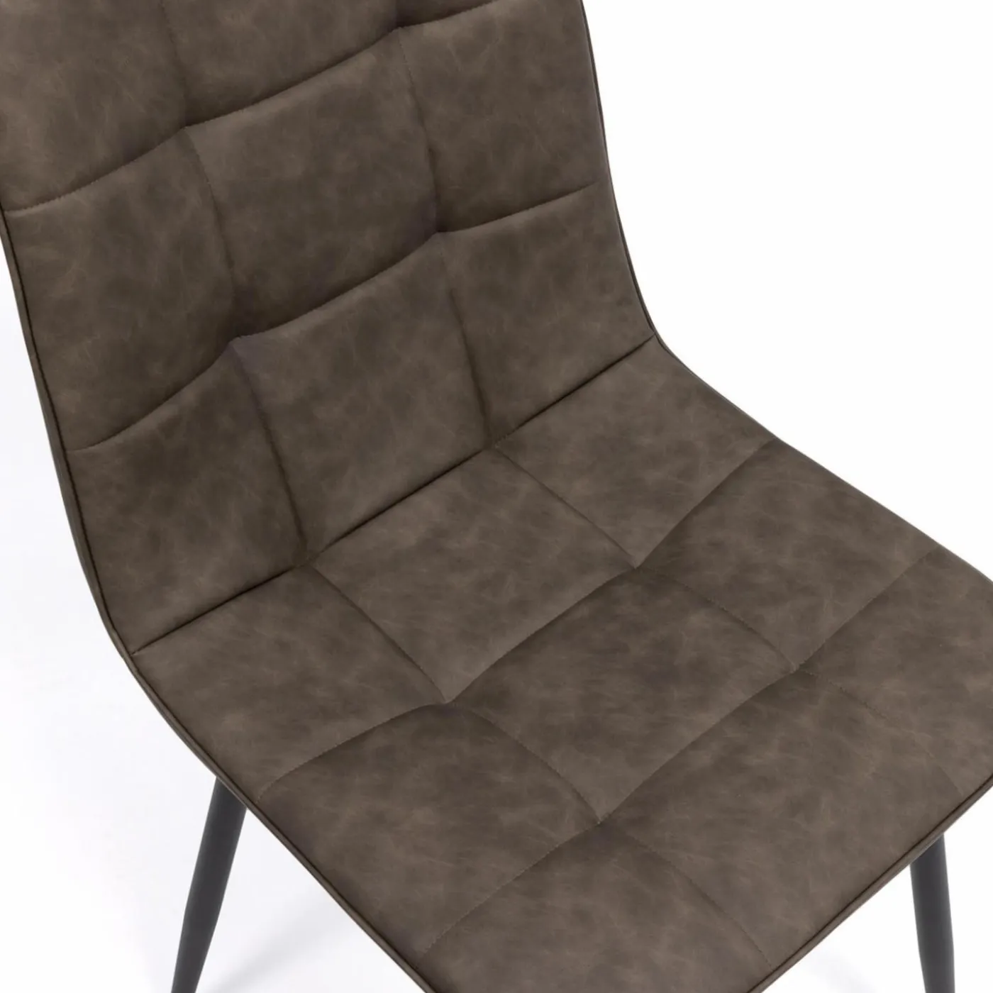 Lot de 6 chaises vintage en PU marron