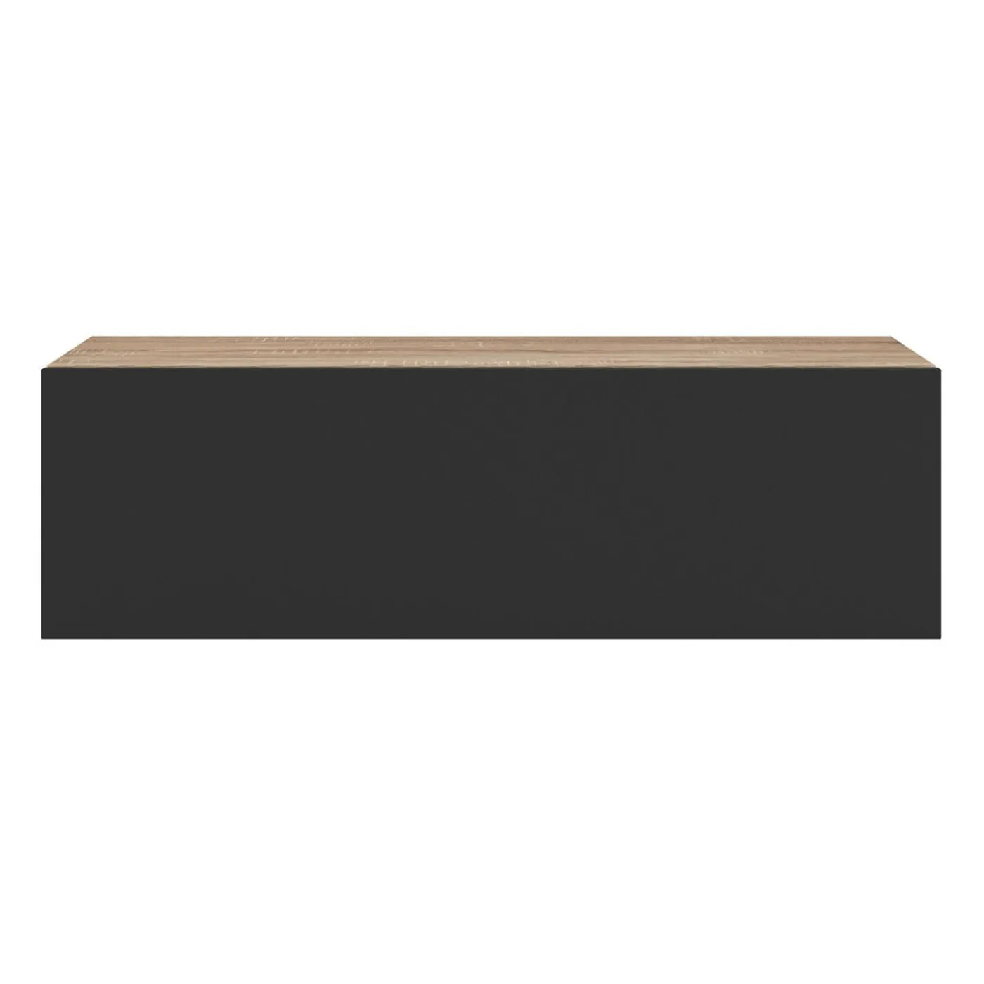 Lot de 2 consoles étagères suspendues couleur bois et porte noir