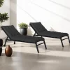Lot de 2 coussins de transat noirs universels 180 cm