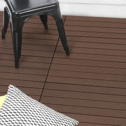 Lot de 5 dalles de terrasse rectangulaires clipsables de 60 x 30 cm