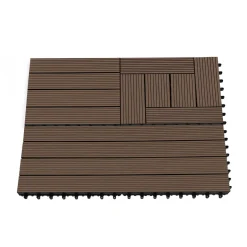 Lot de 5 dalles de terrasse rectangulaires clipsables de 60 x 30 cm