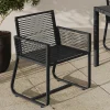 Lot de 2 fauteuils de jardin métal et cordage noir