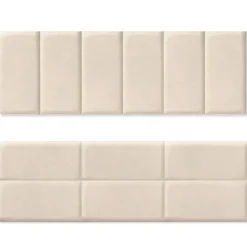 Lot de 6 panneaux muraux pour tête de lit 180 cm en tissu effet suédé beige