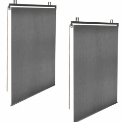Lot de 2 stores enrouleurs tamisants L.124 x H. 225 CM pour pergola gris anthracite