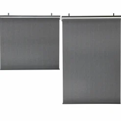 Lot de 2 stores enrouleurs tamisants L.124 x H. 225 CM pour pergola gris anthracite