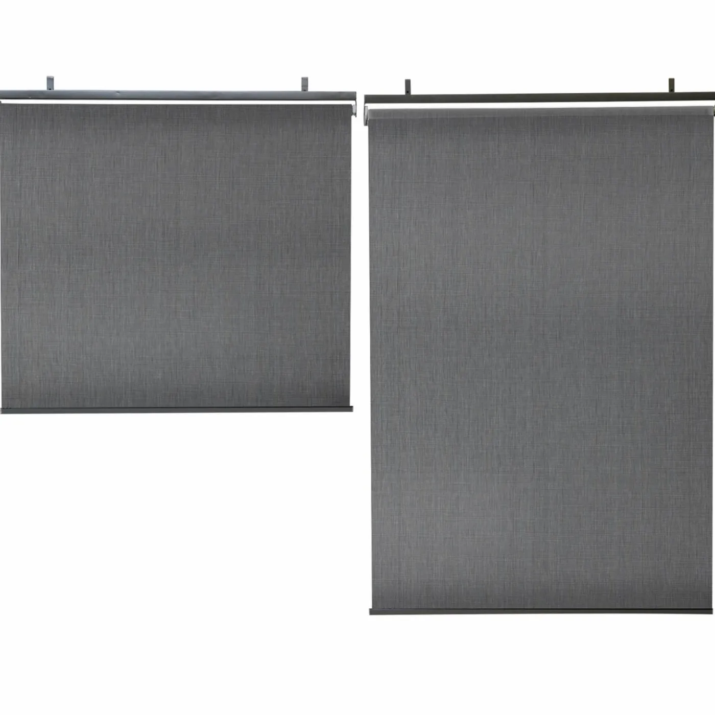 Lot de 2 stores enrouleurs tamisants L.124 x H. 225 CM pour pergola gris anthracite