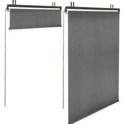 Lot de 2 stores enrouleurs tamisants L.124 x H. 225 CM pour pergola gris anthracite