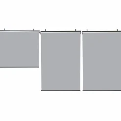 Lot de 3 stores enrouleurs gris clair pour pergola