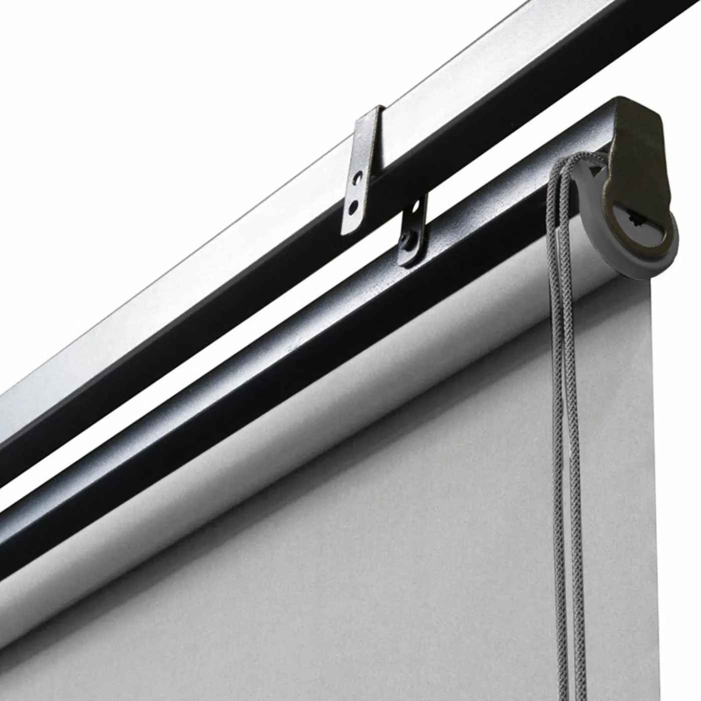 Lot de 3 stores enrouleurs gris clair pour pergola