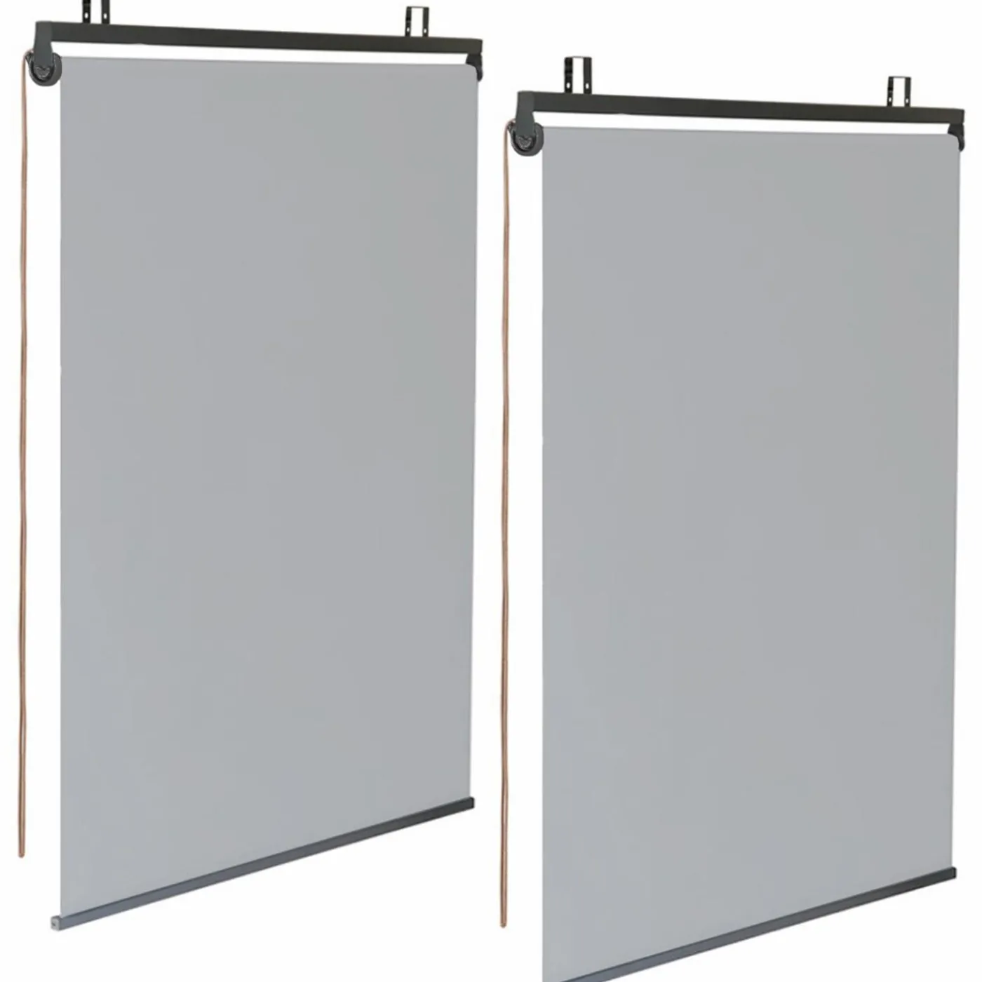 Lot de 2 stores enrouleurs gris clair pour pergola