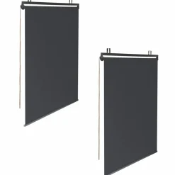 Lot de 2 stores enrouleurs gris pour pergola