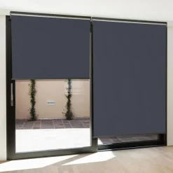 Lot de 2 stores enrouleurs gris pour pergola