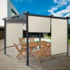 Lot de 3 stores enrouleurs écru pour pergola