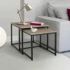 Lot de 2 tables basses gigognes style industriel
