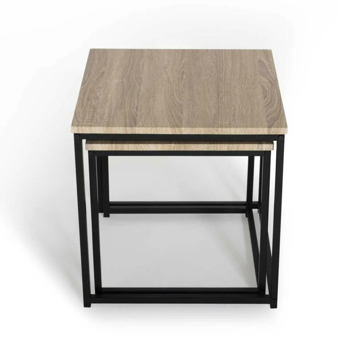 Lot de 2 tables basses gigognes style industriel