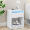 Lot de 2 tables de chevet à LED avec station de recharge 1 tiroir et niche